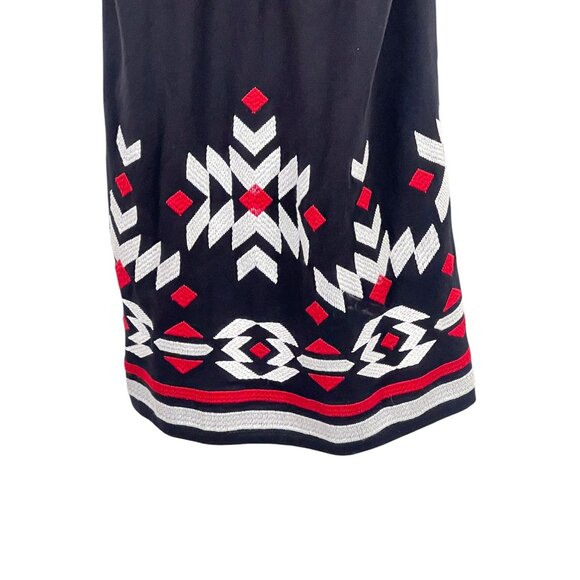 I.N.C Aztec Embroidered Sundress Adjustable Spaghetti Straps M Deep Black Casual - Picture 6 of 8